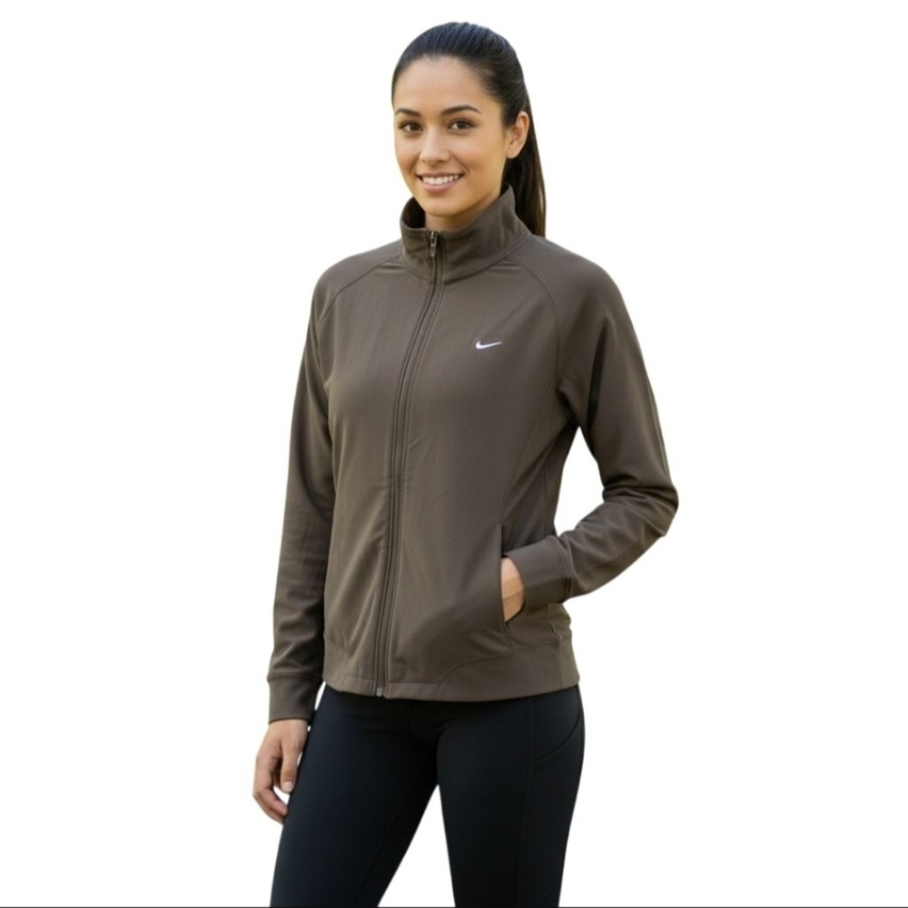 Nike Taupe Full Zip Mock Collar Track Jacket Size XL